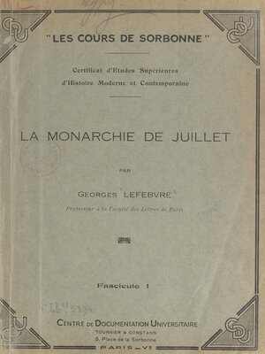 cover image of La Monarchie de Juillet (1)